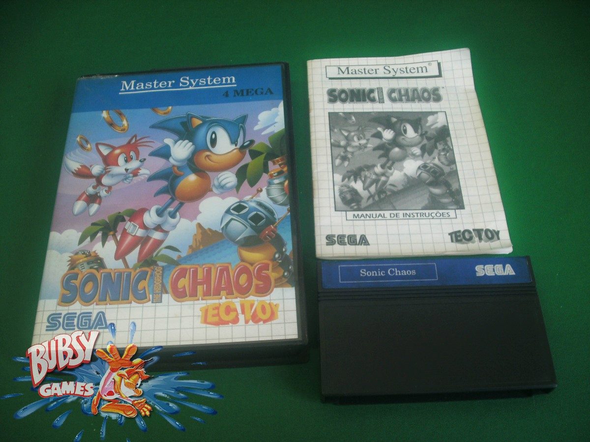 Sonic Chaos Master System na caixa com manual original